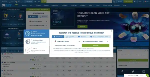Choose Your Registration Method on 1xBet Casino Arabic