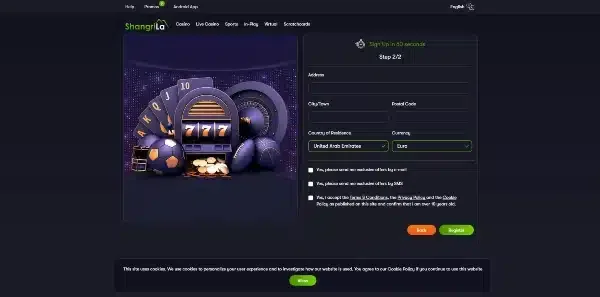 provide your name, date of birth on Shangri-La Casino