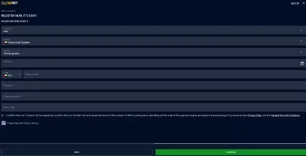 provide personal details like password, username, and phone number on LynaBet Casino