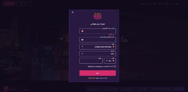 provide your personal details on Vegas Now Casino