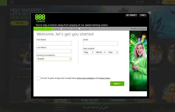 Open an 888casino Arabic account. 