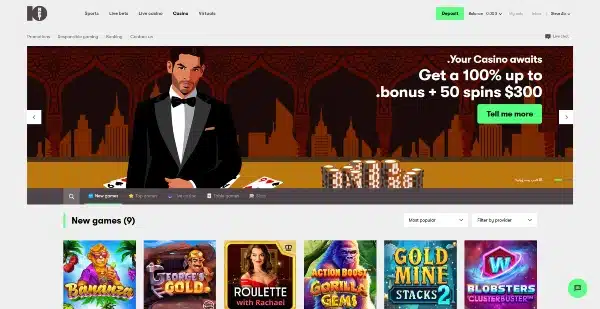 Deposit a minimum amount and play on 10bet casino 