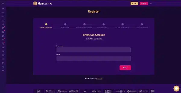 Enter Your Personal Details in Haz Casino