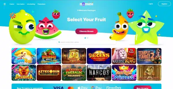 Launch the Nomini Casino website