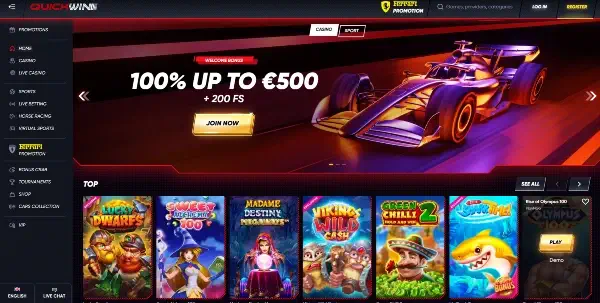 Launch the Registration Form on QuickWin Casino