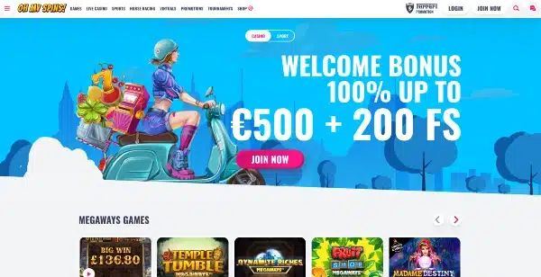 Open the Registration Form on OhMySpins casino