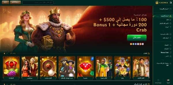 Visit Casinia Casino and open the registration form